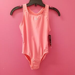Speedo Solid Racerback One Piece Girl's Swimsuit - Coral